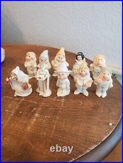 Lenox Disney Snow White Seven Dwarfs Evil Queen Salt Pepper Shakers Curio Shelf