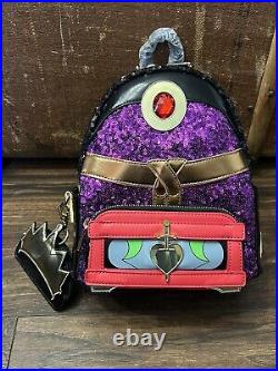 Loungefly Disney Snow White Evil Queen Sequin Mini Backpack & Coin Purse NWT