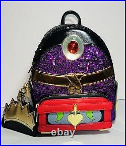 Loungefly Disney Snow White Evil Queen Sequined Figural Mini Backpack NWT