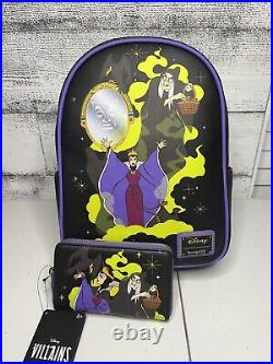 Loungefly Disney Snow White Mini Backpack Evil Queen And Wallet