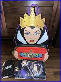 Loungefly Disney Villains Evil Queen Snow White Mini Backpack & Matching Wallet