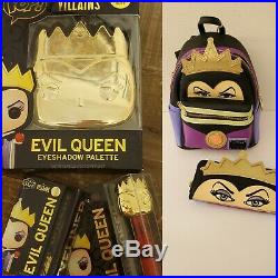 Loungefly Disney Villains Snow White Evil Queen Mini Backpack, Wallet makeup set