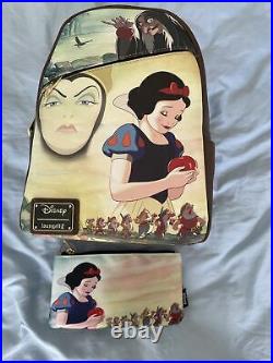 Loungefly Nwt Dec Snow White/evil Queen Backpack Exclusive With Coin Purse