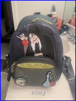 Loungefly Snow White Evil Queen Glow In The Dark Exclusive Mini Backpack NWT