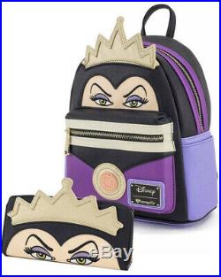 Loungefly Snow White's EVIL QUEEN Mini 3D CROWN Backpack 9Wx11Hx6.5D/Wallet