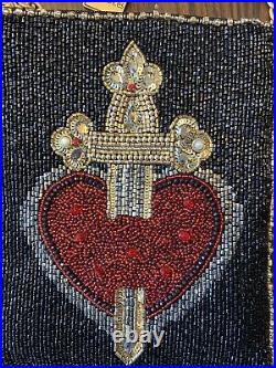 Mary Frances Disney Snow White Evil Queen Dagger Heart Majesty Beaded Crossbody