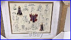 NEW RARE Disney pin Set Snow White Villain Evil Queen Framed Model Sheet #1648