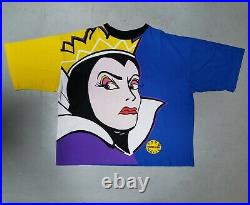 NOS Vtg SNOW WHITE Evil Queen T-Shirt All Over Print Tee Sz XL DEADSTOCK