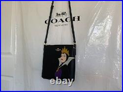 NWT Coach CC154 Disney X Coach Rowan File Bag Leather With Evil Queen Motif
