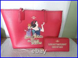NWT Coach / Disney Snow White / Evil Queen City Tote & Wallet Set CC162
