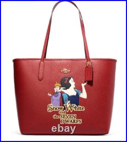 New Disney x Coach CC162 City Tote Snow White Evil Queen Motif Leather Multi