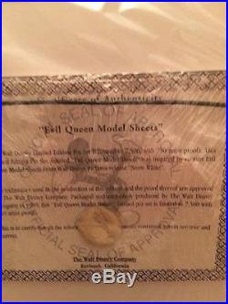 OLD RARE LE Disney pin Set Snow White Villain Evil Queen Framed Model Sheet