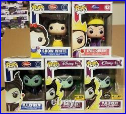 Pop Disney Villain Lot Maleficent (x3) 232 GITD 09 Evil Queen 42 Snow White 08