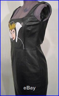 RALPH LAUREN black leather tank dress Sz6 punk goth Snow White Evil Queen image