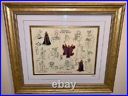 RARE Disney Snow White Villain The Evil Queen LE Framed Model Sheet Pin Set 1999
