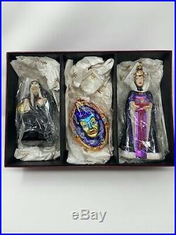 Radko Disney Snow White & 7 Dwarfs Evil Queen Hag Mirror Ornament Set 98-DIS-43