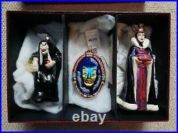 Radko Disney Snow White & 7 Dwarfs Hag Mirror Evil Queen Ornament Set 98-DIS-43