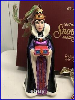 Radko Disney Snow White Ornament Set Evil Queen Hag Mirror