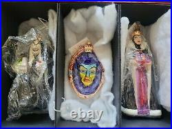 Radko Disney Snow White Ornament Set Evil Queen Hag Mirror 98DIS43 MINT