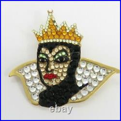 Rare Disney Evil Queen Snow White Madeline Beth Austrian Crystal Pave Brooch Pin