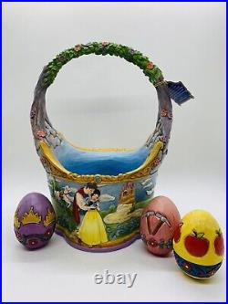 SNOW WHITE Easter Basket with 3 Eggs, Jim Shore Disney Figure 2023 NEW! 6010105