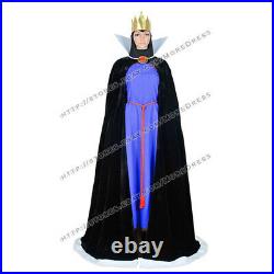 Snow White Cosplay Costume The Evil Queen Purple Dress with Black Cloak Crown