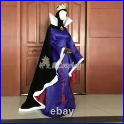 Snow White Evil Queen Cosplay Costume + Crown Evening Ball Halloween Christmas