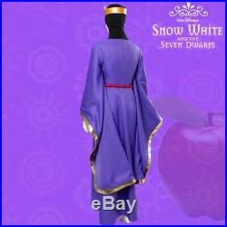 Snow White Evil Queen Costume Purple Gown Halloween Deluxe Outfit with Cloak