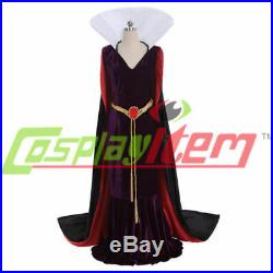 Snow White Evil Queen velvet Dress Costume Cosplay Stepmother Fancy Dress cloak