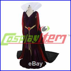 Snow White Evil Queen velvet Dress Costume Cosplay Stepmother Fancy Dress cloak