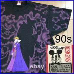 Snow White The Evil Queen 90's Vintage T-Shirt One Size Black Cotton Rare