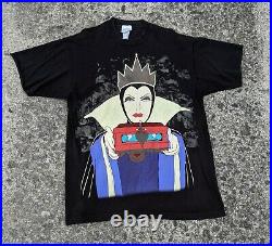 Snow White The Evil Queen 90's Vintage T-Shirt One Size Black Cotton Rare