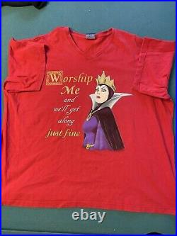 Snow White The Evil Queen 90's Vintage T-Shirt Onesize Rare Disney Villain Vtg