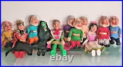 Snow White and the Seven Dwarfs, Prince, Evil Queen, Magic Mirror, Puppet, Vtg