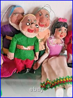 Snow White and the Seven Dwarfs, Prince, Evil Queen, Magic Mirror, Puppet, Vtg