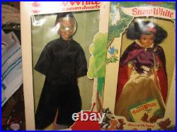 VTG 12 Disney Snow White-The Prince Doll Rare-Evil Queen-The Witch