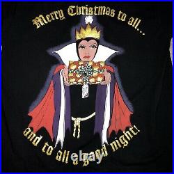Vintage 90s Disney Snow White Evil Queen Christmas Holiday Shirt Black One Size