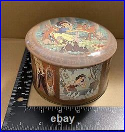 Vintage Disney 1993 Snow White Prince Evil Queen 7 Dwarves in Beautiful Vtg Tin