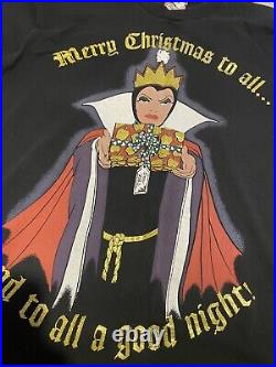 Vintage Disney Christmas t-Shirt Black Snow White Evil Queen Large XL