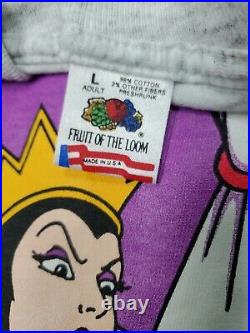 Vintage Disney Snow White Evil Queen Magic Mirror Shirt Size L FOTL Single