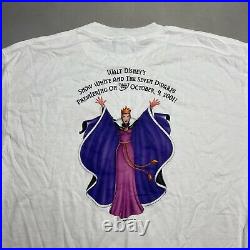 Vintage Disney Snow White Seven Dwarfs DVD Evil Queen Promo Tee Shirt Tower L