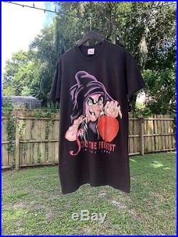 Vintage Disney Villains Snow White Evil Queen Hag Witch Tee Shirt Size OSFA