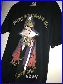 Vtg 90s Disney Snow White Evil Queen Villain Graphic T Shirt USA Made All Over