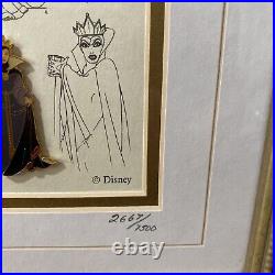 Walt Disney Evil Queen Model Sheet Limited Edition Pin Set Framed COA Snow White